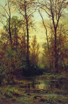 Bosquet œuvres - paysage classique d’automne de forêt Ivan Ivanovitch arbres